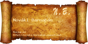 Nováki Barnabás névjegykártya