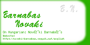 barnabas novaki business card